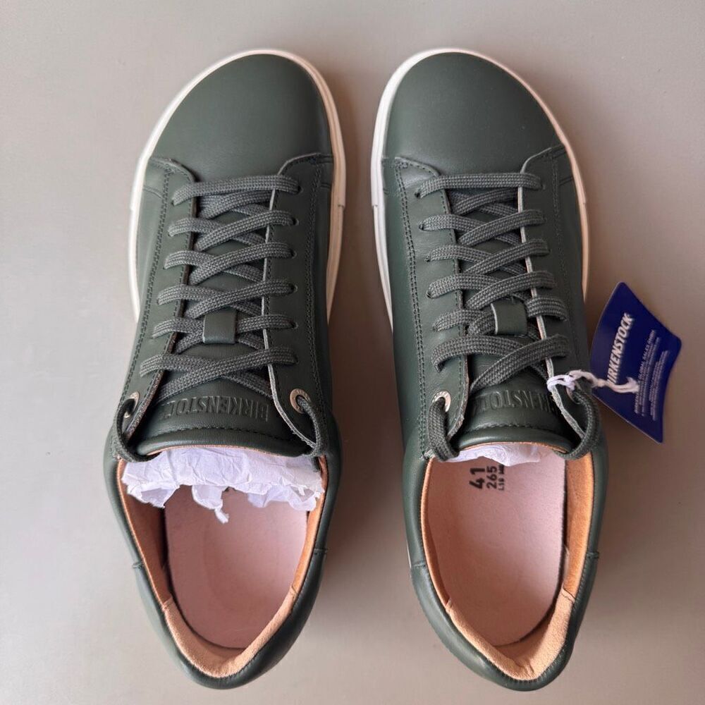 NEW Birkenstock Bend Low Thyme Green Leather Sneakers Womens 41EU or 10US Narrow - Picture 5 of 12